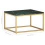 Mesa de centro piedra real textura de mármol verde 60x60x35 cm