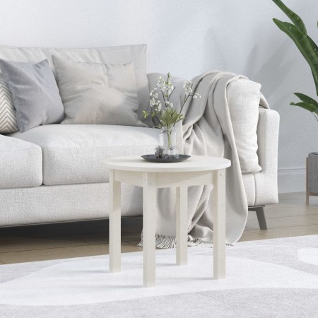 Mesa de centro de madera maciza de pino blanco Ø 45x40 cm by , Coffee table - Ref: Foro24-822333, Price: 38,41 €, Discount: %