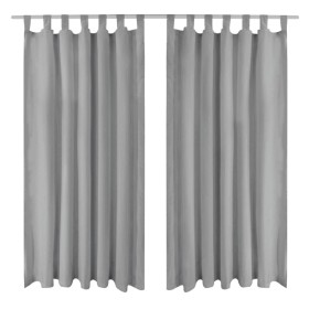 Cortinas de micro-raso con bucles 2 unidades 140x245 cm gris by , Curtains and curtains - Ref: Foro24-132215, Price: 32,73 €,...