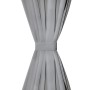 Cortinas de micro-raso con bucles 2 unidades 140x245 cm gris von , Vorhänge und Gardinen - Ref: Foro24-132215, Preis: 32,73 €...