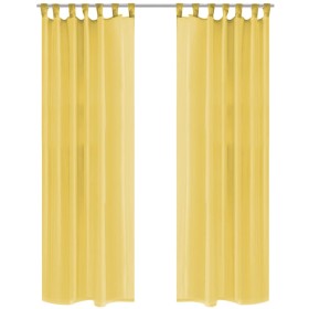 Cortinas de gasa 2 unidades 140x175 cm amarillo von , Vorhänge und Gardinen - Ref: Foro24-132248, Preis: 20,91 €, Rabatt: %
