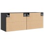 Armarios de pared 2 uds madera maciza pino negro 45x30x35 cm von , Regale und Regale - Ref: Foro24-813444, Preis: 83,44 €, Ra...