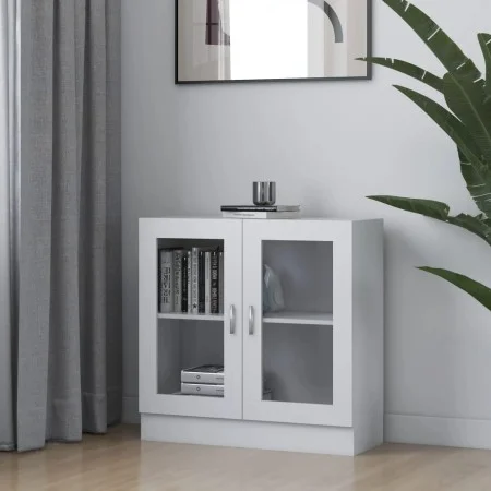 Vitrine aus weißem Sperrholz, 82,5 x 30,5 x 80 cm von vidaXL, Bücherregale und Regale - Ref: Foro24-802741, Preis: 61,70 €, R...