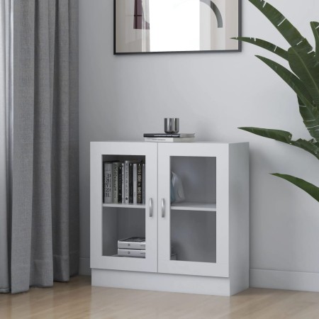 Vitrine aus weißem Sperrholz, 82,5 x 30,5 x 80 cm von vidaXL, Bücherregale und Regale - Ref: Foro24-802741, Preis: 63,19 €, R...