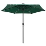 Sombrilla de jardín con luces LED palo de aluminio verde 270 cm by , Umbrellas - Ref: Foro24-47352, Price: 90,33 €, Discount: %