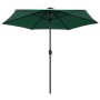 Sombrilla de jardín con luces LED palo de aluminio verde 270 cm by , Umbrellas - Ref: Foro24-47352, Price: 90,33 €, Discount: %