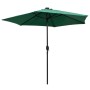 Sombrilla de jardín con luces LED palo de aluminio verde 270 cm by , Umbrellas - Ref: Foro24-47352, Price: 90,33 €, Discount: %