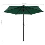 Sombrilla de jardín con luces LED palo de aluminio verde 270 cm by , Umbrellas - Ref: Foro24-47352, Price: 90,33 €, Discount: %