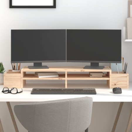 Soporte para monitor madera maciza de pino 100x27,5x15 cm von , Computersockel und -erhöhungen - Ref: Foro24-813969, Preis: 4...