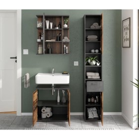 FMD Armario para lavabo de baño con 2 puertas matera oscuro old style de , Tocadores de baño - Ref: Foro24-429457, Precio: 12...