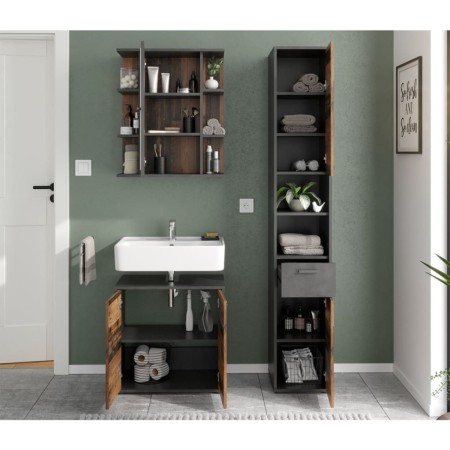 FMD Armario para lavabo de baño con 2 puertas matera oscuro old style von , Badezimmerwaschtische - Ref: Foro24-429457, Preis...
