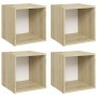 Muebles TV 4 uds contrachapada blanco y roble Sonoma 37x35x37cm von , TV-Möbel - Ref: Foro24-805515, Preis: 61,90 €, Rabatt: %