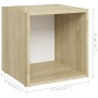 Muebles TV 4 uds contrachapada blanco y roble Sonoma 37x35x37cm von , TV-Möbel - Ref: Foro24-805515, Preis: 61,90 €, Rabatt: %