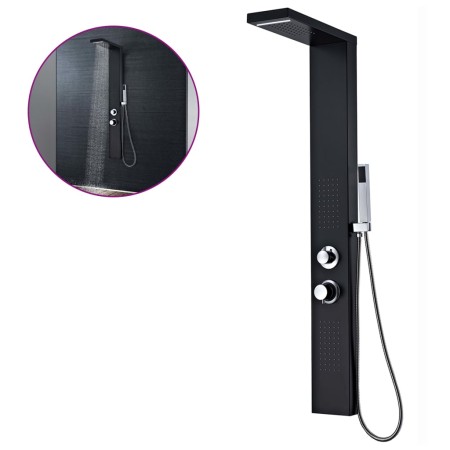 Sistema de panel de ducha aluminio negro mate von , Strahldüsen für Badewannen und Duschen - Ref: Foro24-142373, Preis: 177,4...
