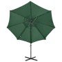 Sombrilla de jardín voladiza con palo y luces LED verde 300 cm by , Umbrellas - Ref: Foro24-312329, Price: 191,39 €, Discount: %