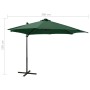 Sombrilla de jardín voladiza con palo y luces LED verde 300 cm by , Umbrellas - Ref: Foro24-312329, Price: 191,39 €, Discount: %