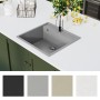 Fregadero de cocina con rebosadero granito gris by , Sinks - Ref: Foro24-147062, Price: 183,07 €, Discount: %