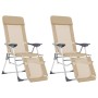 Sillas de camping plegables reposapiés 2 uds textilene crema de , Sillas de jardín - Ref: Foro24-360147, Precio: 162,75 €, De...