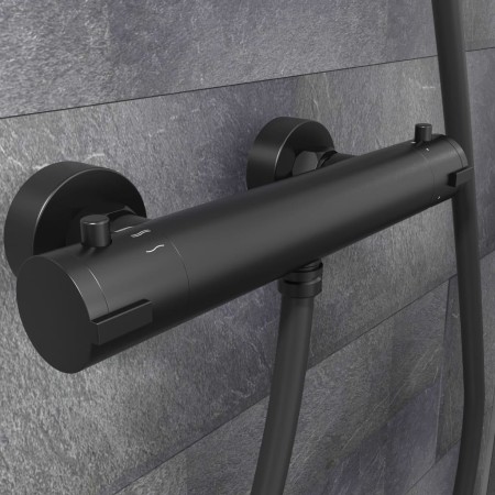 SCHÜTTE Grifo termostático para ducha LONDON 5,5 cm negro mate by , Faucets - Ref: Foro24-434563, Price: 112,01 €, Discount: %