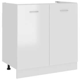 Unterschrank aus glänzend weißem Sperrholz, 80 x 46 x 81,5 cm von vidaXL, Küchenschränke - Ref: Foro24-801201, Preis: 72,71 €...