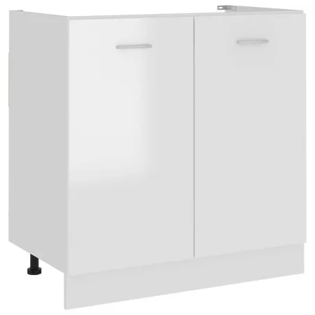 Armario inferior contrachapada blanco brillo 80x46x81,5 cm de vidaXL, Armarios de cocina - Ref: Foro24-801201, Precio: 71,49 ...