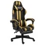 Gaming-Stuhl mit Fußstütze aus schwarzem und goldenem Kunstleder von vidaXL, Bürostühle - Ref: Foro24-20528, Preis: 127,72 €,...