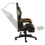 Gaming chair with footrest black and gold synthetic leather by vidaXL, Office chairs - Ref: Foro24-20528, Price: 130,20 €, Di...