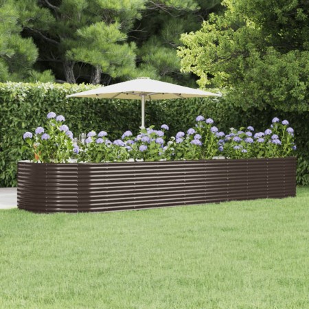 Jardinera arriate acero recubrimiento polvo marrón 447x140x68cm von , Töpfe und Pflanzgefäße - Ref: Foro24-319110, Preis: 204...