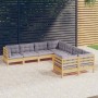 Gartenmöbel-Set 8 Stück und Kissen aus massivem Kiefernholz von vidaXL, Gartensets - Ref: Foro24-3096970, Preis: 600,86 €, Ra...