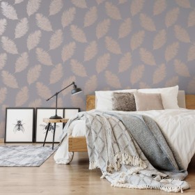 DUTCH WALLCOVERINGS Papel pintado Fawning Feather gris y oro rosa by , Painted paper - Ref: Foro24-437412, Price: 25,16 €, Di...