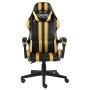 Silla gaming de cuero sintético negro y dorado de vidaXL, Sillas de oficina - Ref: Foro24-20520, Precio: 124,45 €, Descuento: %