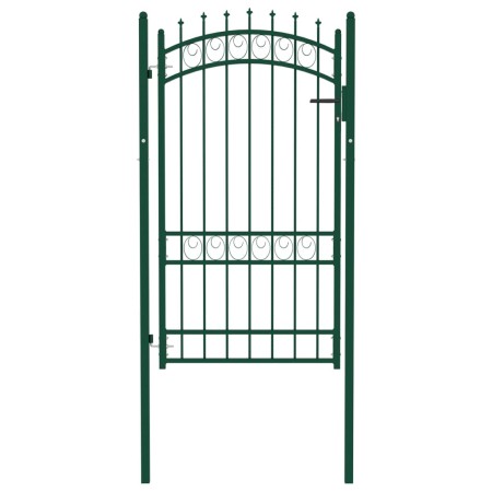 Puerta de valla con picos acero verde 100x175 cm by , garden gates - Ref: Foro24-146376, Price: 196,54 €, Discount: %