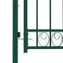 Puerta de valla con picos acero verde 100x175 cm by , garden gates - Ref: Foro24-146376, Price: 196,54 €, Discount: %