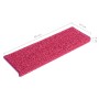 Alfombras de peldaños de escalera 15 uds rosa 65x21x4 cm de , Alfombrillas para escalones - Ref: Foro24-326203, Precio: 71,28 €