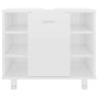 Armario de baño madera contrachapada blanco brillo 60x32x53,5cm