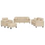 Juego de sofás con cojines 4 piezas tela microfibra crema von , Sofas - Ref: Foro24-3202312, Preis: 883,49 €, Rabatt: %