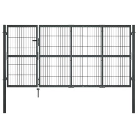 Puerta de valla de jardín con postes acero antracita 350x120 cm by , garden gates - Ref: Foro24-144400, Price: 429,78 €, Disc...