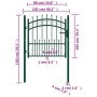 Puerta de valla con picos acero verde 100x100 cm von , Gartentore - Ref: Foro24-146383, Preis: 149,74 €, Rabatt: %