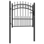 Puerta de valla con picos acero negro 100x100 cm by , garden gates - Ref: Foro24-146388, Price: 152,91 €, Discount: %