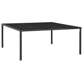 Mesa de comedor de jardín acero y vidrio negra 170x170x74,5 cm de , Mesas de jardín - Ref: Foro24-313097, Precio: 265,05 €, D...