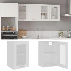 Weißer Hängeschrank aus Holzwerkstoff und Glas, 40 x 31 x 60 cm von vidaXL, Küchenschränke - Ref: Foro24-802505, Preis: 45,47...