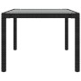Mesa de jardín de vidrio templado ratán PE negra 250x100x75 cm de , Mesas de jardín - Ref: Foro24-316725, Precio: 241,40 €, D...