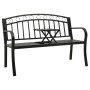 Banco de jardín con mesa acero negro 120 cm by , garden benches - Ref: Foro24-319584, Price: 129,18 €, Discount: %