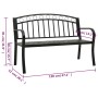 Banco de jardín con mesa acero negro 120 cm by , garden benches - Ref: Foro24-319584, Price: 129,18 €, Discount: %
