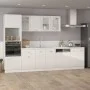 Hanging glass and wood cabinet, glossy white engineering by vidaXL, Kitchen cabinets - Ref: Foro24-802534, Price: 85,41 €, Di...