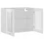 Hanging glass and wood cabinet, glossy white engineering by vidaXL, Kitchen cabinets - Ref: Foro24-802534, Price: 85,41 €, Di...