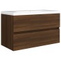 Mueble de lavabo madera de ingeniería roble marrón 80x38,5x45cm by , Bathroom furniture - Ref: Foro24-815653, Price: 65,30 €,...