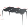 Juego de comedor de jardín de acero negro 7 piezas