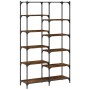Estantería hierro madera ingeniería roble ahumado 100x32x170 cm by , Bookcases and shelves - Ref: Foro24-832790, Price: 111,2...