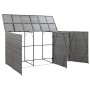 Cobertizo triple cubo basura ratán PE antracita 229x78x120 cm von , Halterungen für Abfallbehälter - Ref: Foro24-46735, Preis...